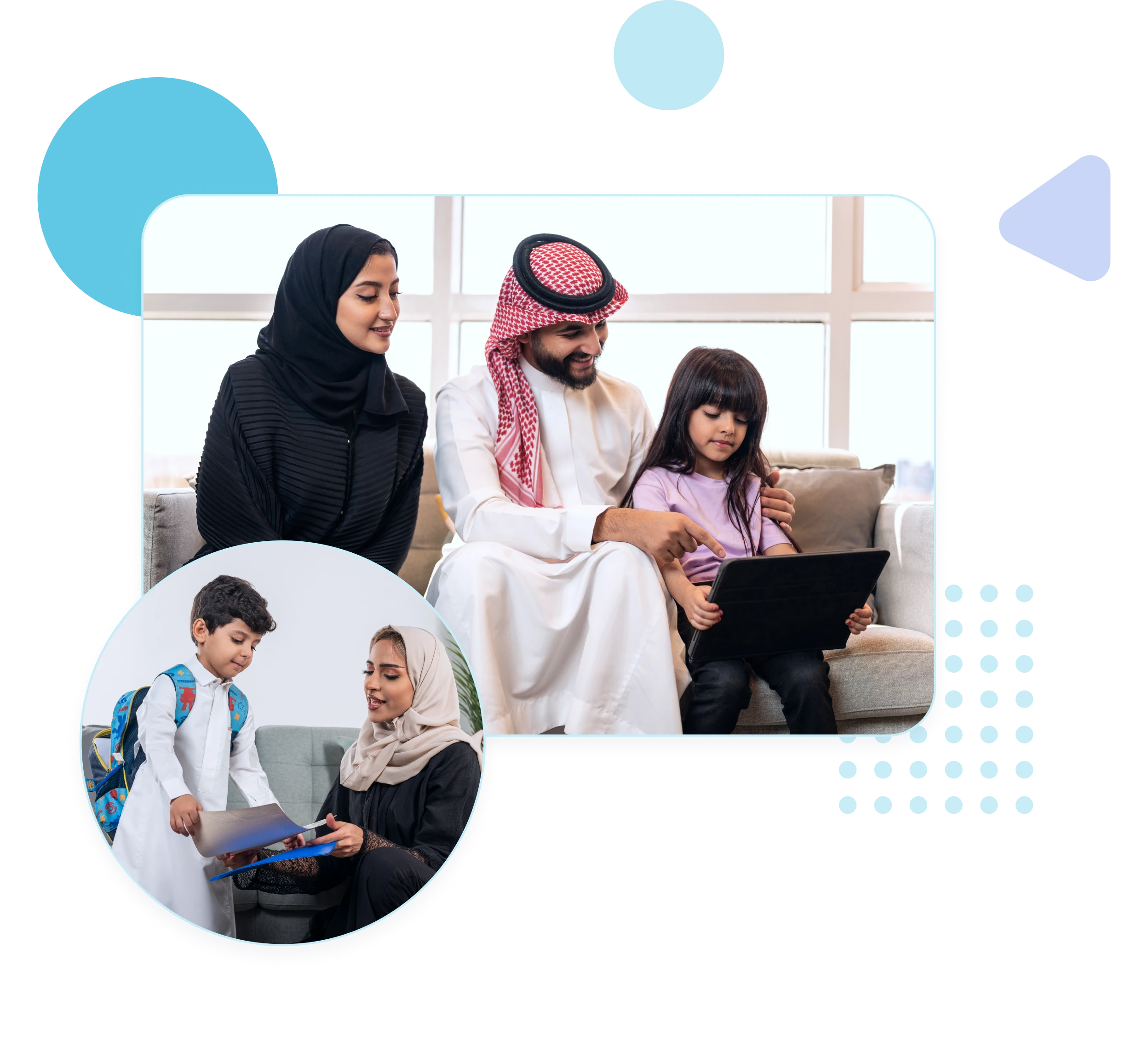 parent teaching child tablet, parent helping child study, parent and child learning together, parent playing with child, happy parents with children, parent-child playtime