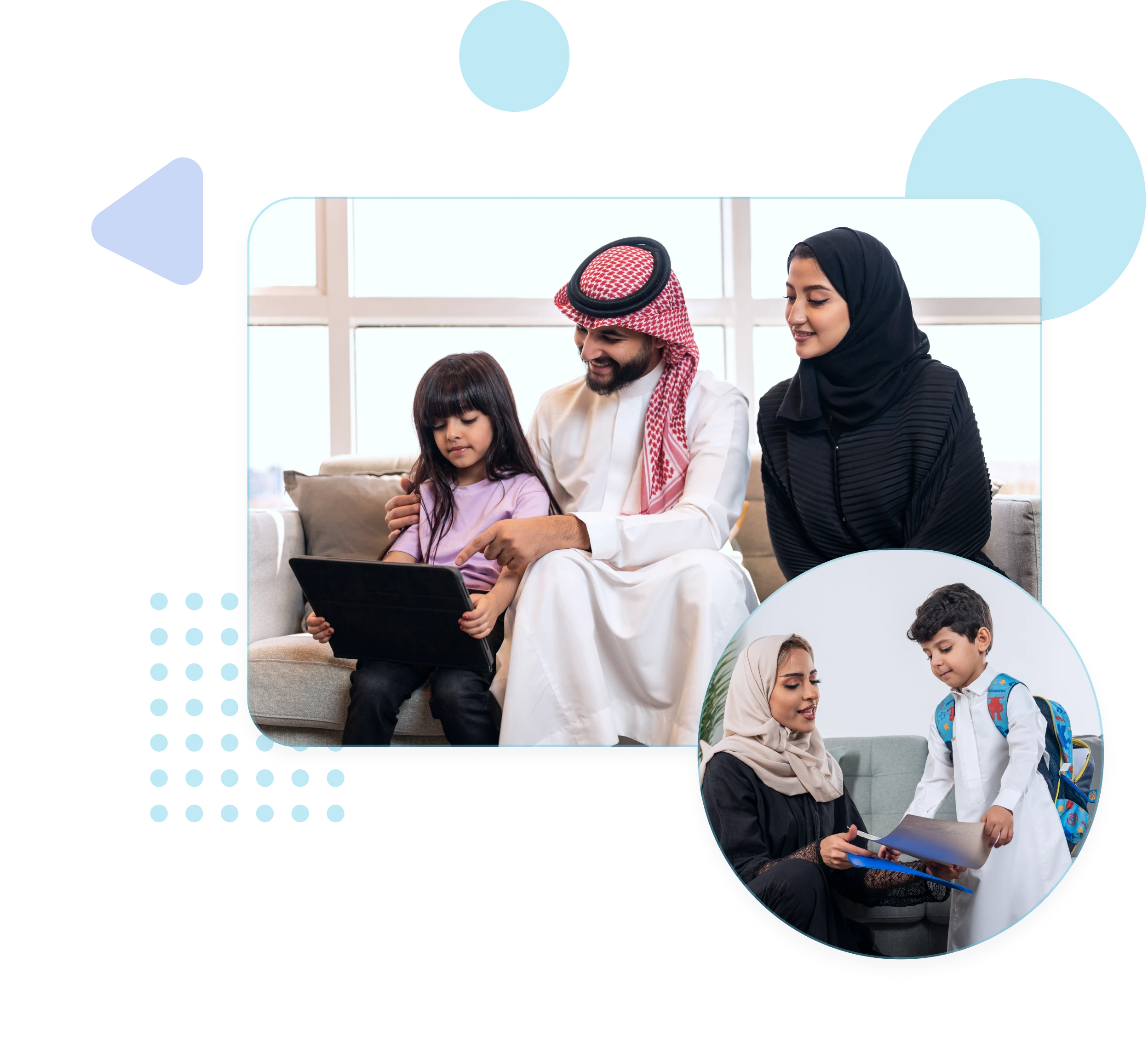 parent teaching child tablet, parent helping child study, parent and child learning together, parent playing with child, happy parents with children, parent-child playtime || students attending class, children